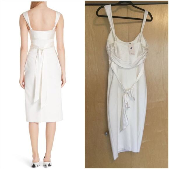 Cinq a Sept Amina Satin Twist Sheath Dress - Picture 8 of 12